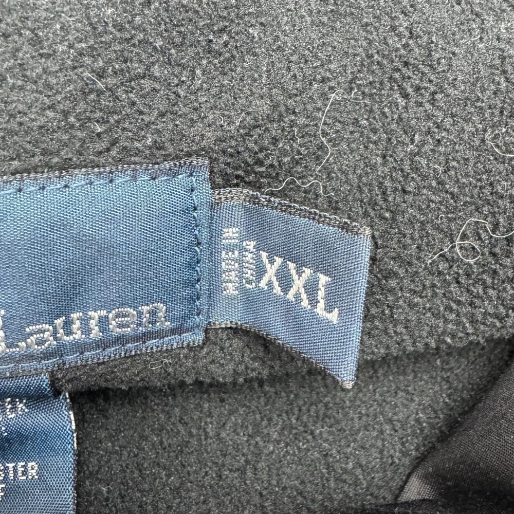 Polo Ralph Lauren Windbreaker Mens XXL Black Good‎ Fleece Lined Full Zip Jacket